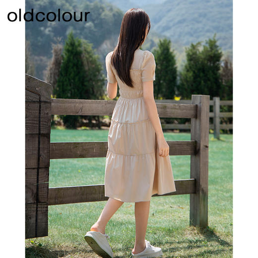 oldcolour欧珂夏季时尚褶皱仙女裙女法式茶歇连衣裙显瘦P23101419 商品图4