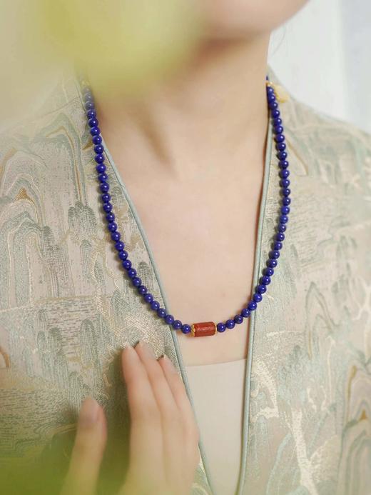 春夏新款青金石手链项链配饰！新中式国风美学穿搭配饰分享！高雅大气青金石 显白吸睛 du家定制款，招财如意，一物一证，品质信赖！与介面新中式搭配 尽显东方女性优雅浪漫 商品图13