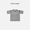 COCO ZONE时尚高级感条纹短袖针织衫圆领套头上衣CC2A0273 商品缩略图0