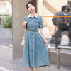 HR WY96029牛仔连衣裙韩系气质时尚休闲收腰显瘦中长裙 商品缩略图2