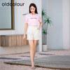oldcolour欧珂夏季法国小众字母刺绣粉红色T恤上衣P22021355 商品缩略图1