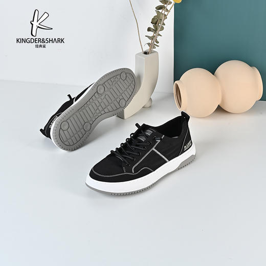 经典鲨2024年新款男士一脚蹬平底休闲鞋跑步运动鞋KW08-D14021 商品图5