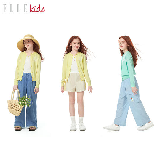 ELLEkids童装 赛冰丝百搭笑脸花朵印花空调衫开衫 商品图1