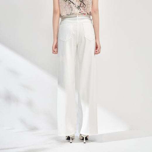 气质百搭，繁花烫钻刺绣小个子高腰牛仔裤WLZD-2413310 商品图1