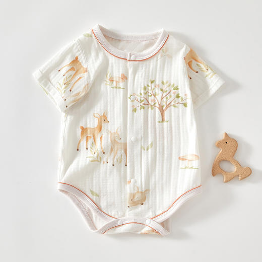 【360°肌肤自由呼吸】婴儿包屁衣短袖抗菌新生儿衣服透气男女宝宝三角哈衣薄款连体衣 商品图6