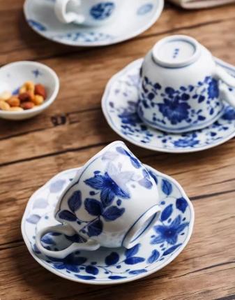 蓝凛堂染花绘咖啡杯碟（SHETRICS+SHETRIC） 商品图1