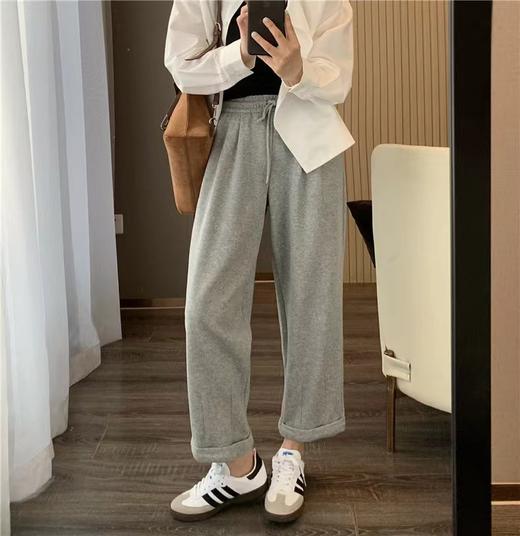 七夕促→【喜出】2481 卷边休闲哈伦九分直筒裤 商品图0