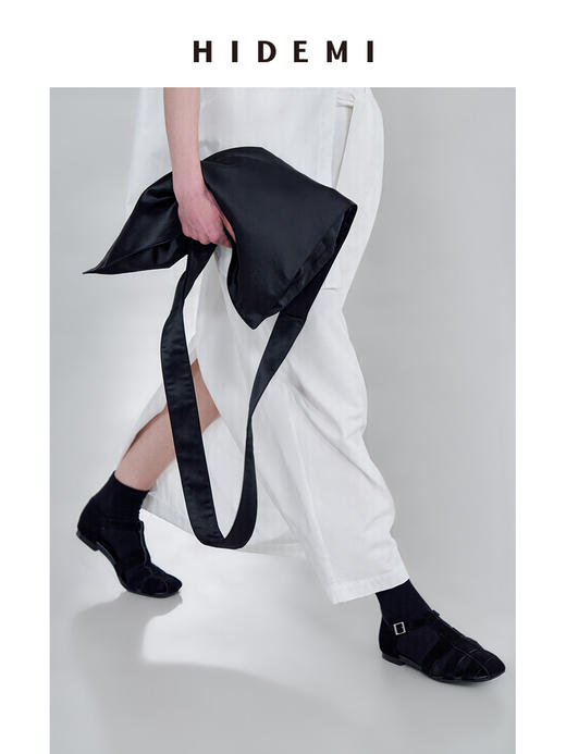 HIDEMI 编织镂空设计感复古罗马凉鞋 黑色麂皮/棕色牛皮 商品图2