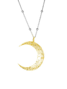 momoko｜35x31mm Large Crescent Moon Necklace with Ball Chain [项链 3色可选]
