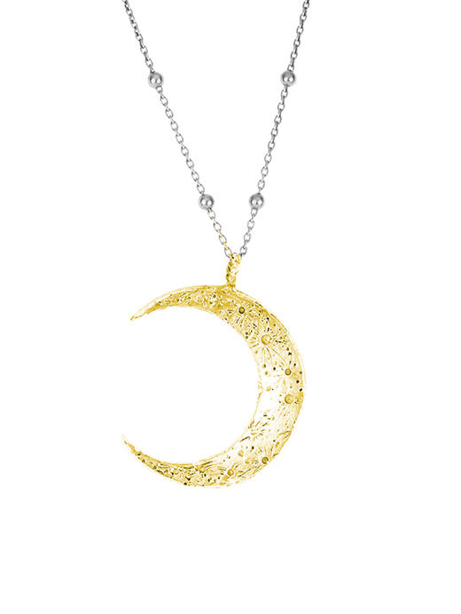 momoko｜35x31mm Large Crescent Moon Necklace with Ball Chain [项链 3色可选] 商品图0