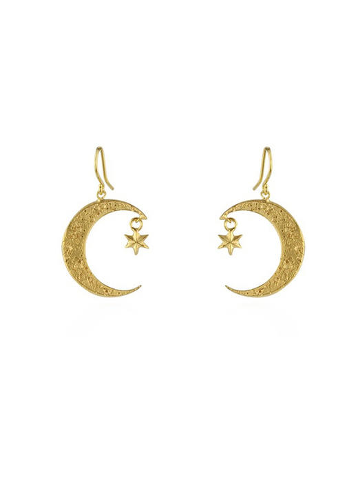 momoko｜18x14mm Crescent Moon & Star Earrings [耳环 3色可选] 商品图7