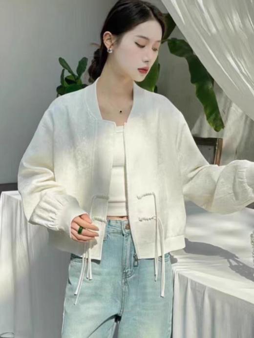 【喜出】9187 提花棒球领休闲盘扣国风外套 商品图0