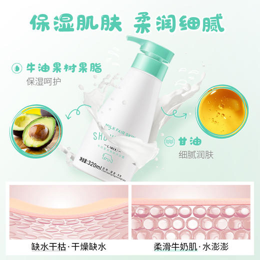 牛奶沐浴露保湿补水身体乳香香体乳丝滑沐浴露 商品图4