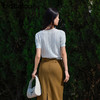 oldcolour短袖针织衫夏季新款设计感V领通勤白色上衣女P21052192 商品缩略图4