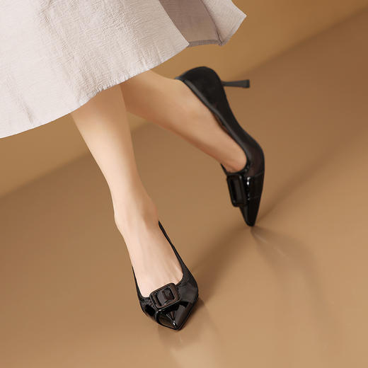 【预售5天】优雅舒适透气，真皮拼接网纱尖头高跟鞋HY&H3397 商品图7