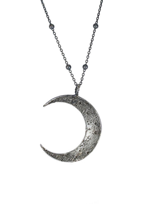 momoko｜35x31mm Large Crescent Moon Necklace with Ball Chain [项链 3色可选] 商品图3