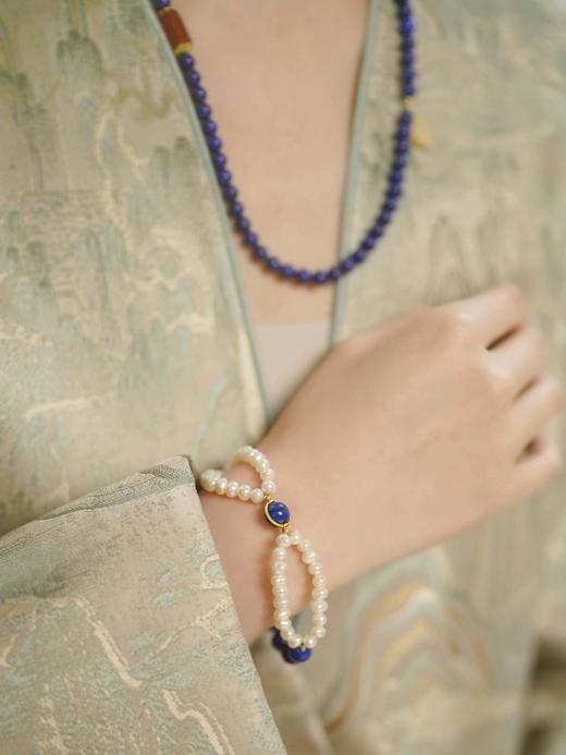 春夏新款青金石手链项链配饰！新中式国风美学穿搭配饰分享！高雅大气青金石 显白吸睛 du家定制款，招财如意，一物一证，品质信赖！与介面新中式搭配 尽显东方女性优雅浪漫 商品图11