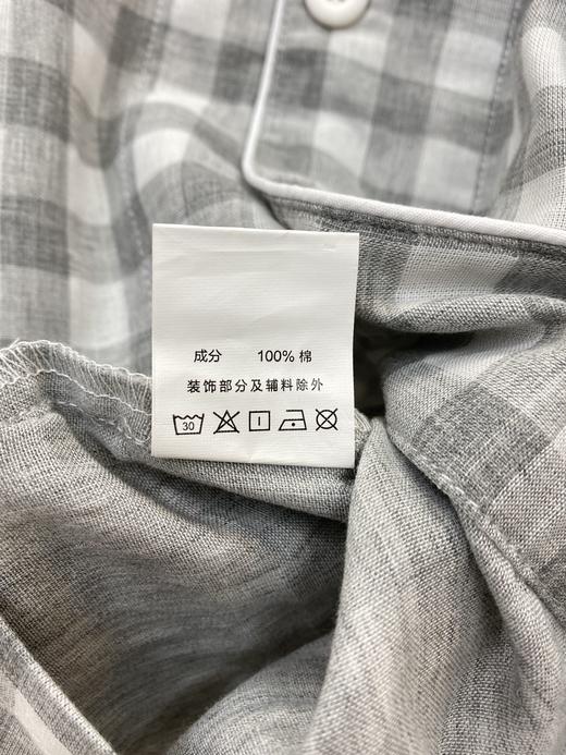 限时特惠#男款期盼纱布短袖中裤套装 全棉加大纱布大格子睡衣家居服 商品图5