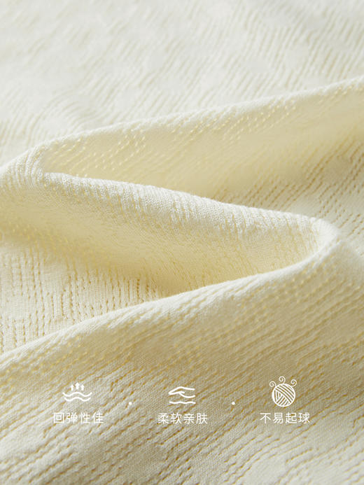 【专属特价】熙世界法式浪漫镂空方领冰丝针织衫女薄款泡泡袖上衣2025夏新款 商品图3