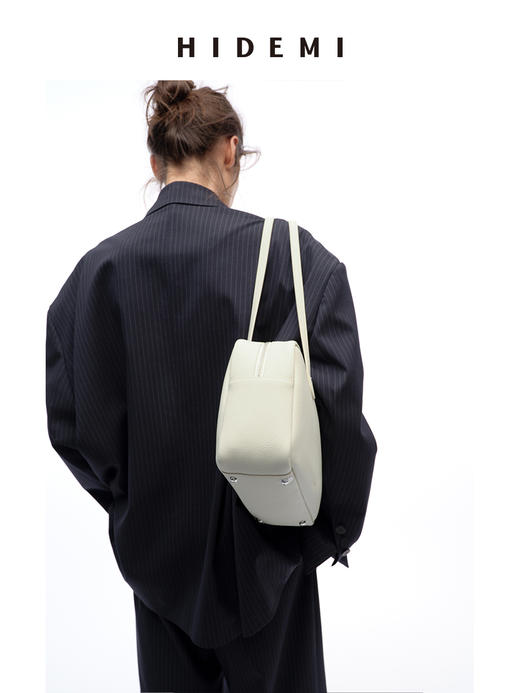 HIDEMI 进口荔枝牛皮togo皮波士顿多功能斜跨手提包 中号 商品图7