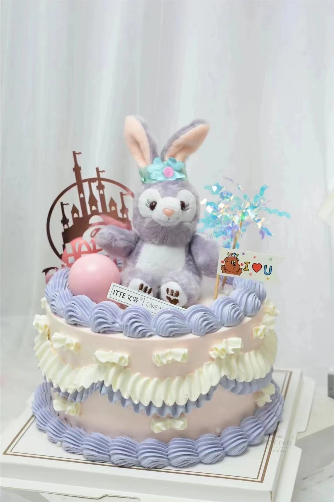 【新网红兔兔】动物奶油，鲜鲜芒果+布丁，戚风蛋糕胚；少女心爆棚，可爱的兔子，等你领回家~