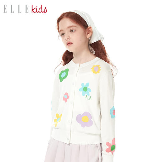 ELLEkids童装 莱赛尔冰丝印花空调衫开衫 商品图0