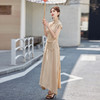 WB25139夏季上新气质时尚新中式风舒适透气修身显瘦纯色两件套裙 商品缩略图5