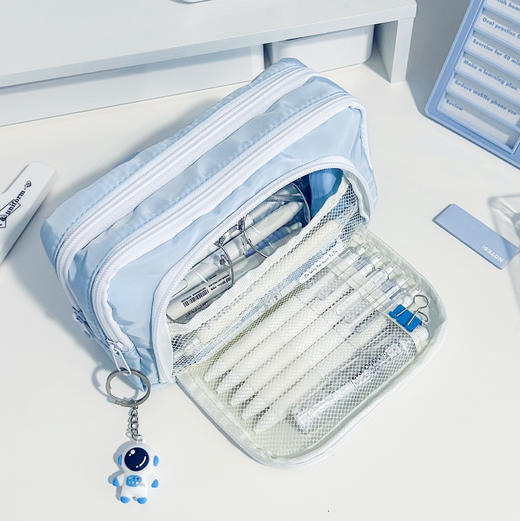 【超实用！】新款学生笔袋ins大容量简约前开窗文具盒少女化妆包 商品图0