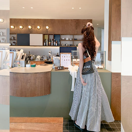 <曾小咸推荐> 【海岛落日】条纹抹胸连衣裙 商品图4