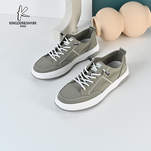 经典鲨2024年新款男士一脚蹬平底休闲鞋跑步运动鞋KW08-D14021 商品图0