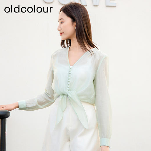 oldcolour欧珂夏季宽松气质小衫时尚雪纺衫女P25013513 商品图3