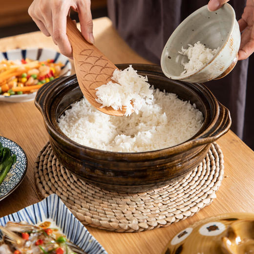 万土烧和风朝颜5号9寸中锅A3015紫金色 商品图3