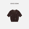 COCO ZONE2024夏季圆领镂空短袖针织衫透气通勤上衣CC1B0779 商品缩略图0