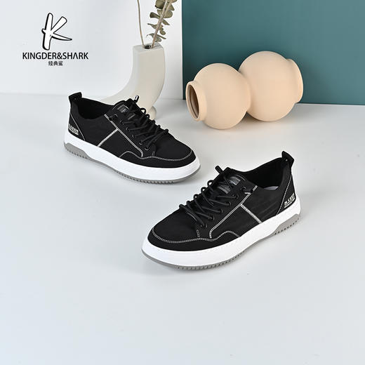 经典鲨2024年新款男士一脚蹬平底休闲鞋跑步运动鞋KW08-D14021 商品图1
