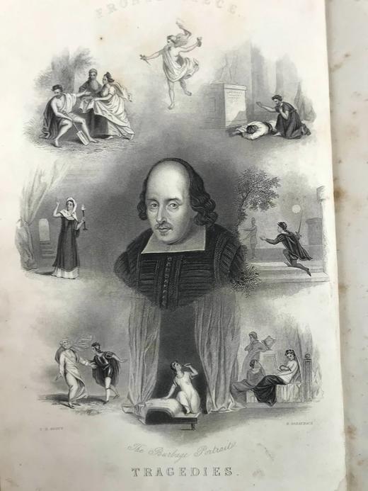 约19世纪后期 莎士比亚作品集（悲剧） 肯尼·梅多斯数百幅版画插图 真皮精装16开 商品图2