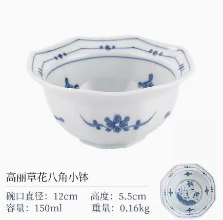 蓝凛堂高丽草花八角小钵（KRS8KK） 商品图0