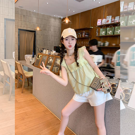 <曾小咸推荐>绿色吊带上衣   商品图3