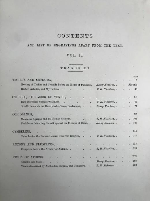 约19世纪后期 莎士比亚作品集（卷2，奥赛罗、辛白林等） 肯尼·梅多斯版画插图 漆布精装大16开 商品图3