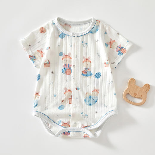 【360°肌肤自由呼吸】婴儿包屁衣短袖抗菌新生儿衣服透气男女宝宝三角哈衣薄款连体衣 商品图5