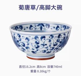 蓝凛堂菊唐草6.5英寸碗（KIKUK56）