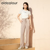oldcolour欧珂夏季纯色抽绳弹力松紧腰休闲阔腿裤女P25073107 商品缩略图1