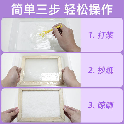 玩具先生儿童玩具先生古法造纸术套装手工diy造纸网木框纸浆工具 商品图3