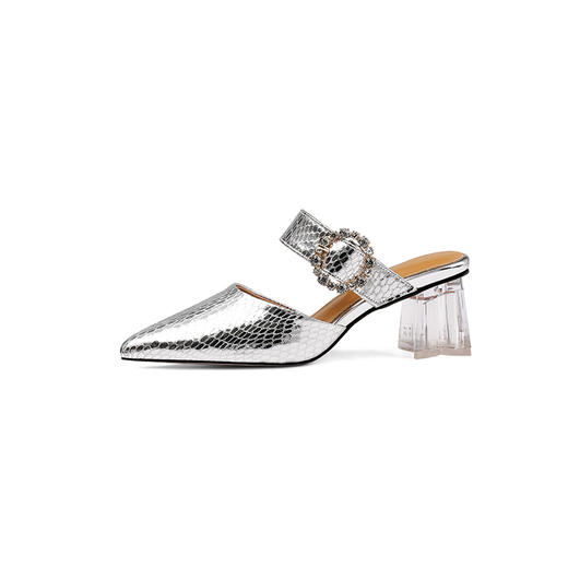 【预售5天】性感优雅，真皮粗跟包头半拖凉鞋PLGZ&B1950 商品图9