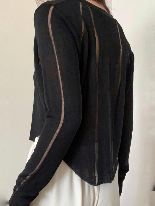 TU｜C04SS24-KW06 醋酸短款针织开衫 [ 黑 / 白 / 灰 ] 商品图4