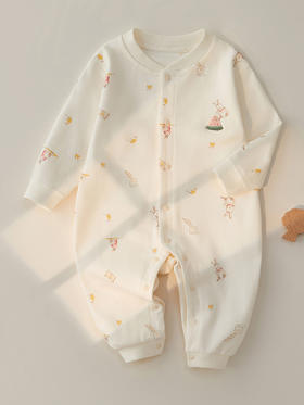 【云柔触感 无拘无束】婴儿连体衣秋季纯棉长袖长裤新生宝宝哈衣婴儿衣服全棉婴 儿服秋装