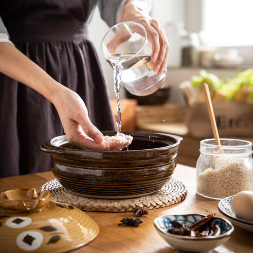 万土烧和风朝颜5号9寸中锅A3015紫金色 商品图1