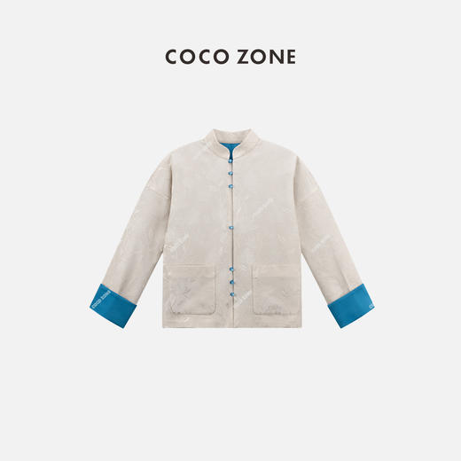 COCO ZONE新中式轻国风气质上衣立领长袖提花外套CC1A0457 商品图0