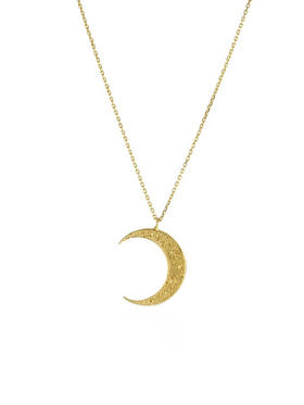 momoko｜18x14mm Crescent Moon Necklace [项链 2色可选]