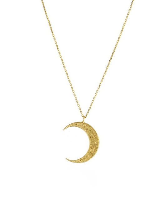 momoko｜18x14mm Crescent Moon Necklace [项链 2色可选] 商品图0