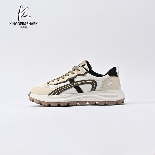 经典鲨2024年夏季新款男士时尚拼色平底系带休闲鞋跑步鞋KF13-D14021 商品图4